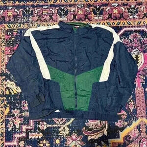 Vintage Winner Sportswear Windbreaker Jacket Size X-Large Adult Men Green, Blue